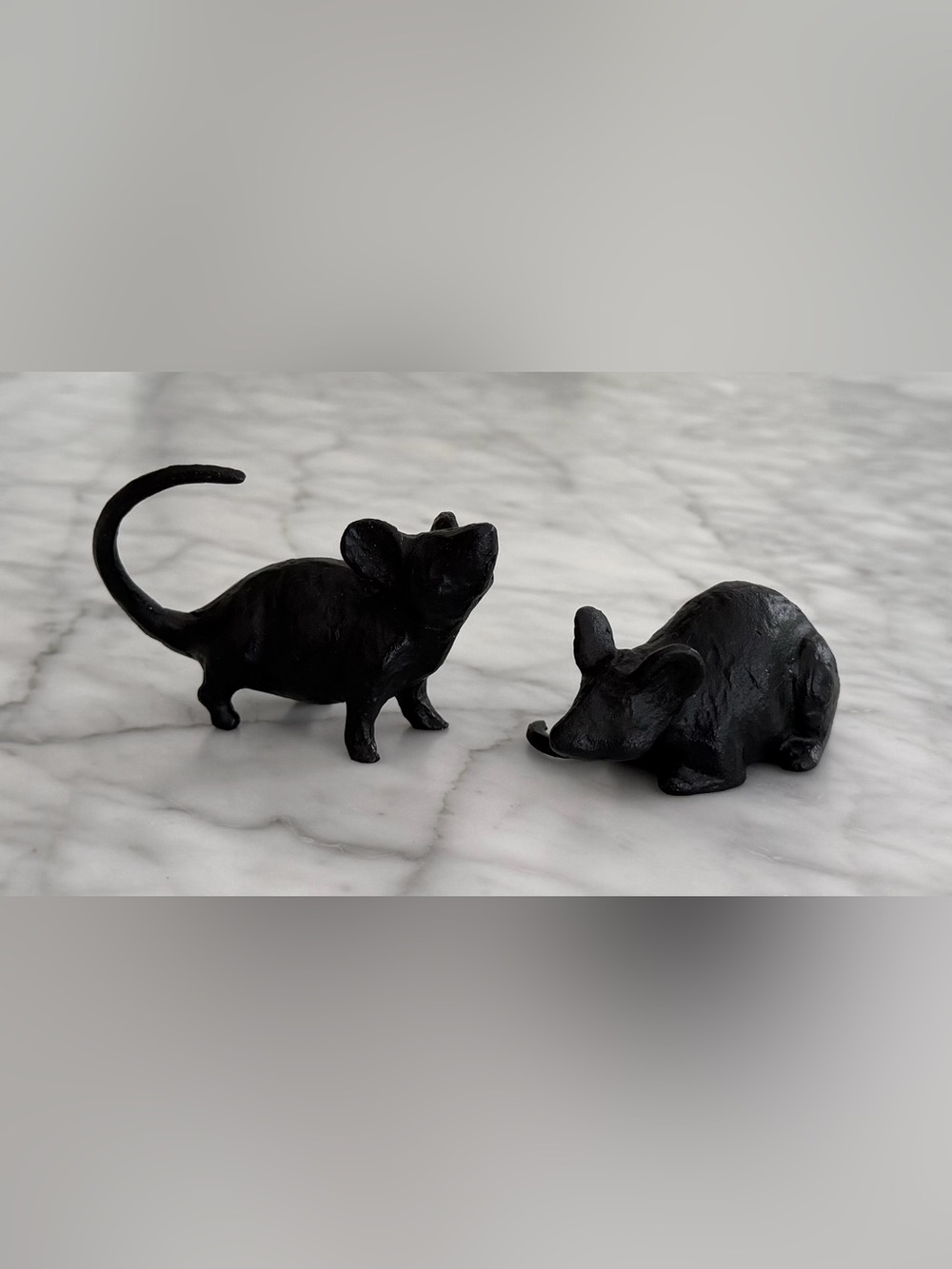 2 POTTERY BARN Halloween Thanksgiving Mice Mouse Metal Sculpted Bronze RETIRED - Picture 2 of 7